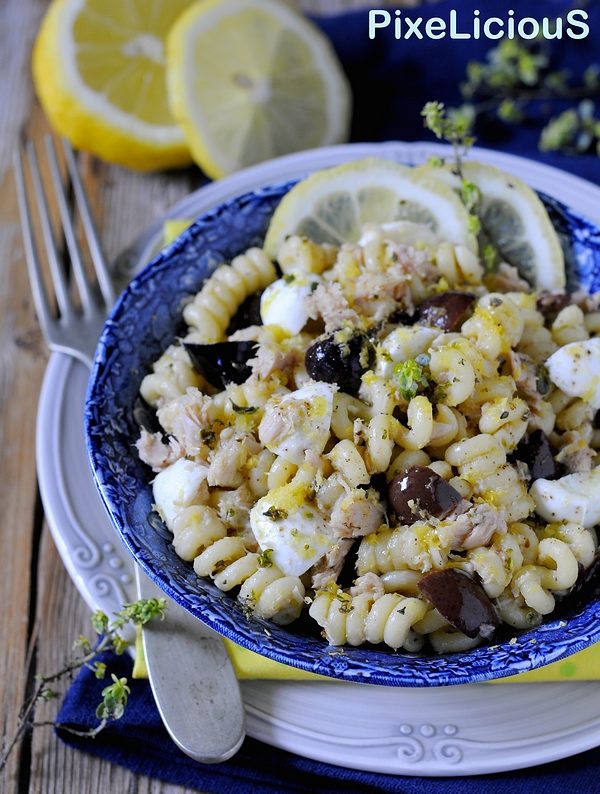 Pasta Fredda Con Tonno, Limone, Olive E Bufala